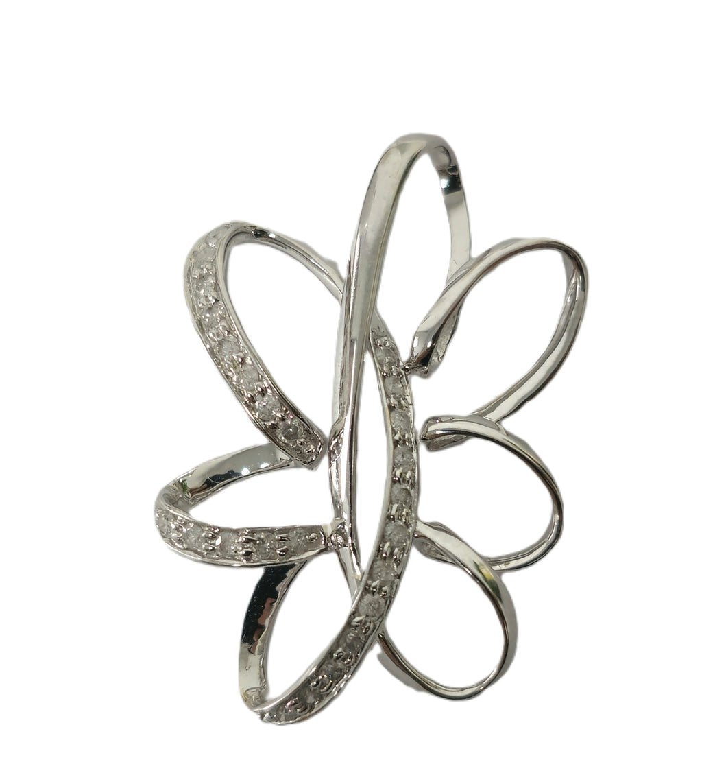 Contemporary 0.30 Carat Diamond Pendant in 18k White Gold For Womens - Pristine Diamonds