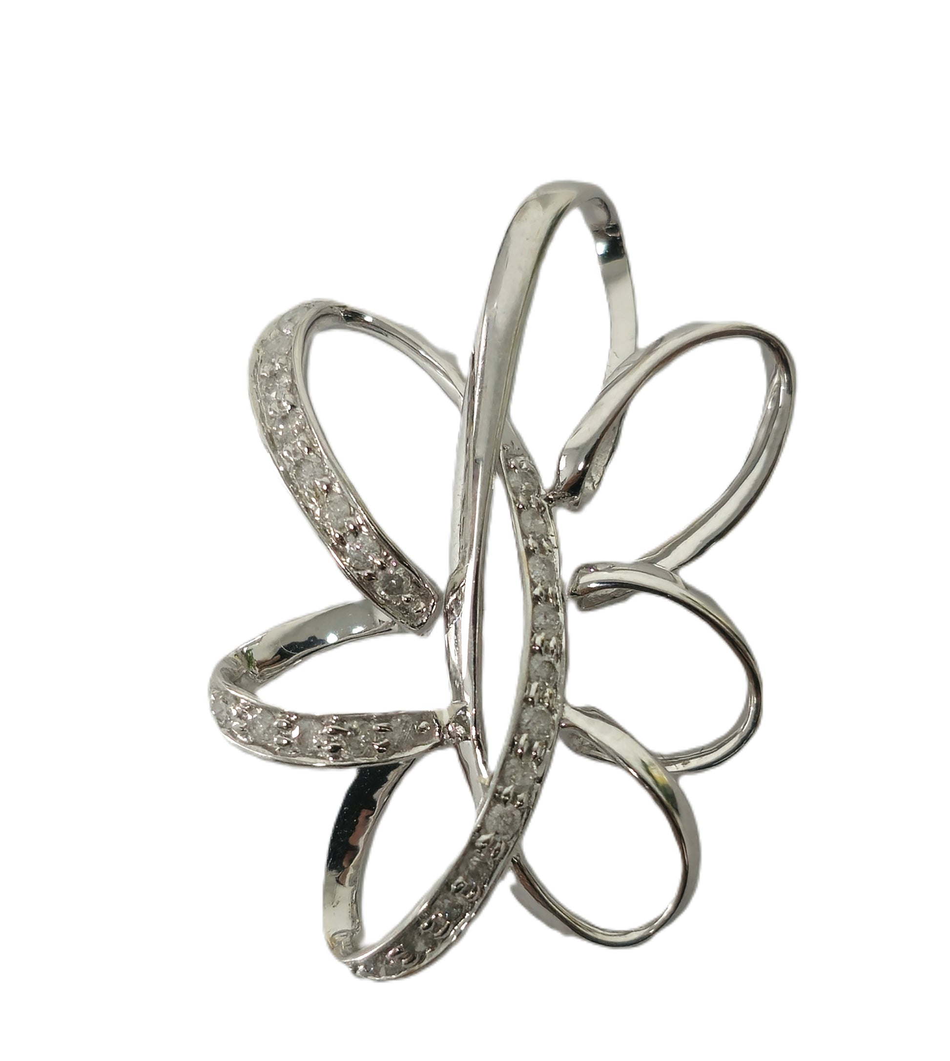 Contemporary 0.30 Carat Diamond Pendant in 18k White Gold For Womens - Pristine Diamonds