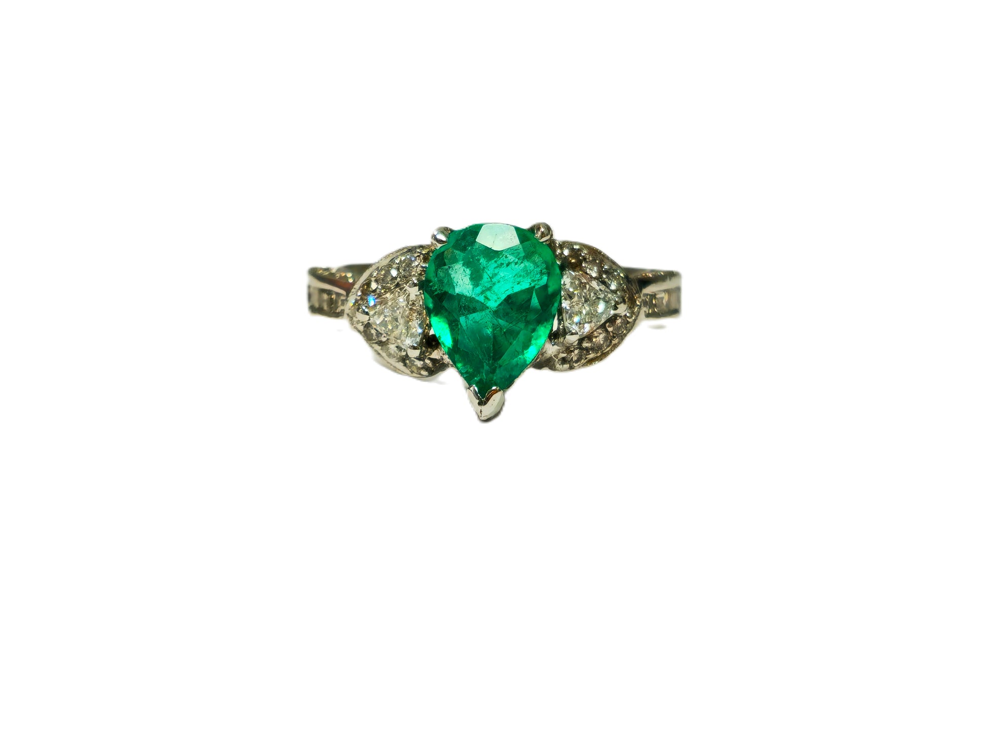 2.50 Colombian Emerald Diamond Cocktail Ring 18k Gold - Pristine Diamonds