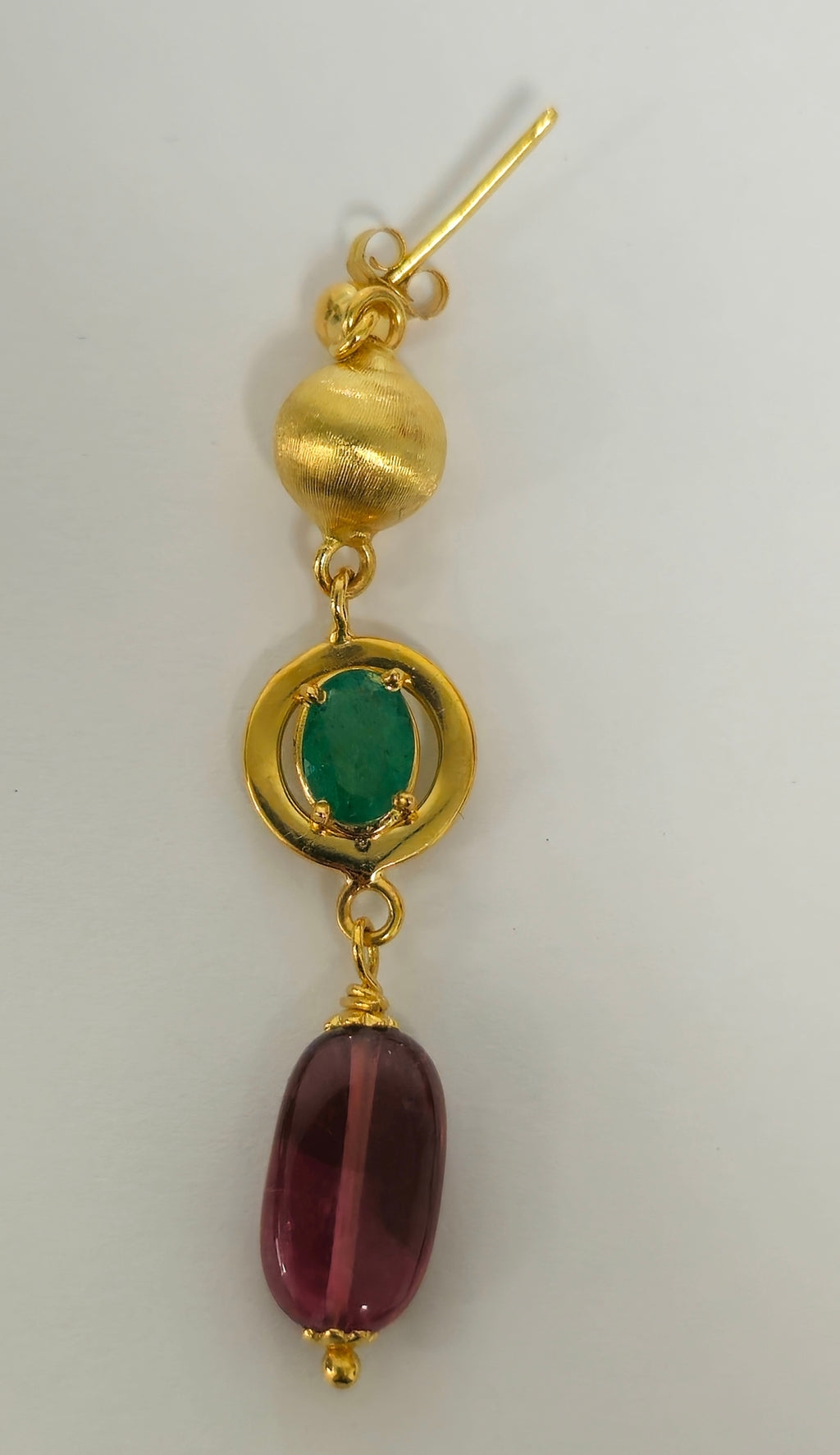 Womens Vintage Emerald, Tourmaline & 14K Gold Earrings - Pristine Diamonds