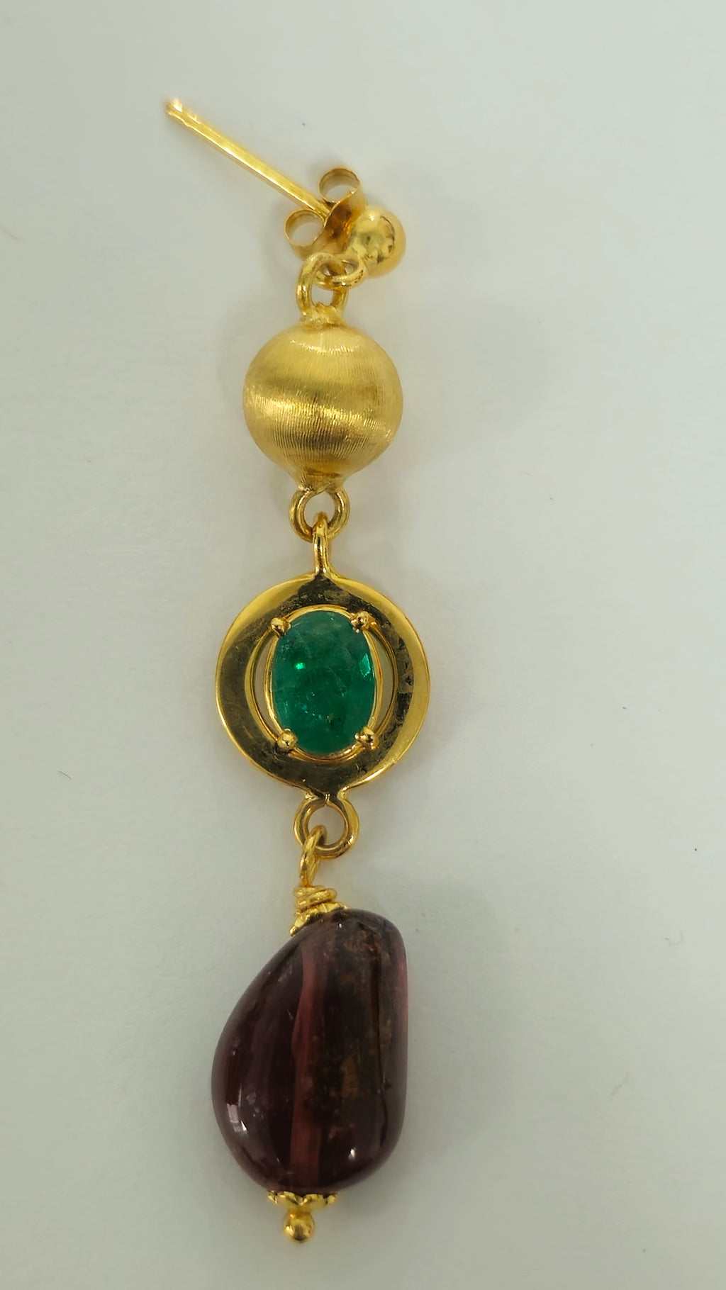 Womens Vintage Emerald, Tourmaline & 14K Gold Earrings - Pristine Diamonds
