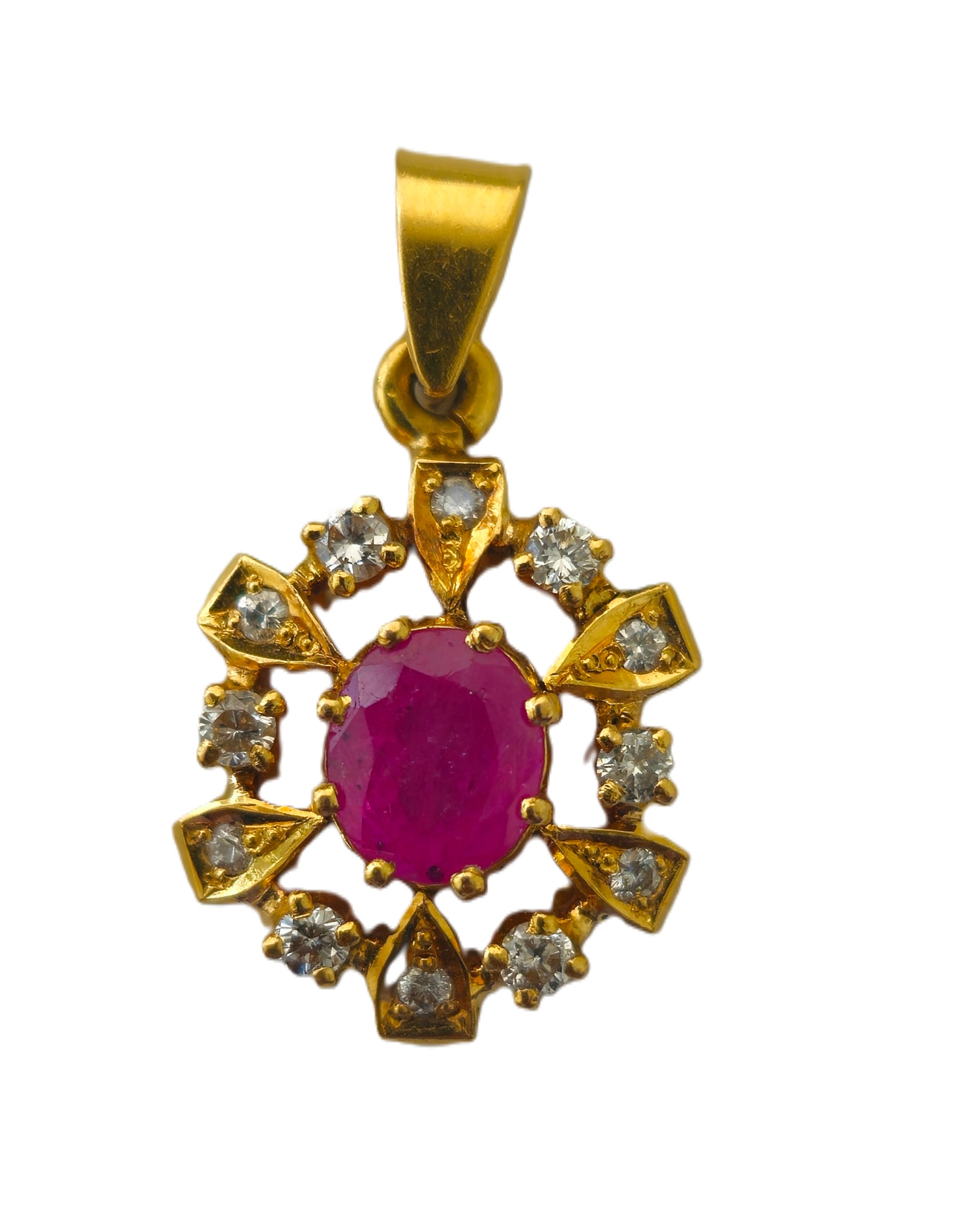 Collectible Natural 1.06 Carat Ruby Pendant in 18k Gold - Pristine Diamonds