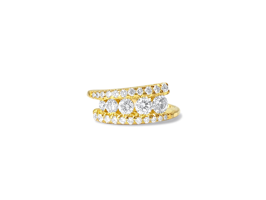 Vintage 1.10 Ct Graduating Diamond Engagement Ring for Her - Pristine Diamonds