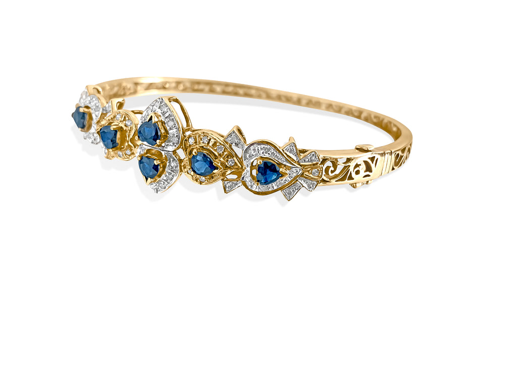 Vintage 2.00 Carat Blue Sapphire Diamond Bracelet