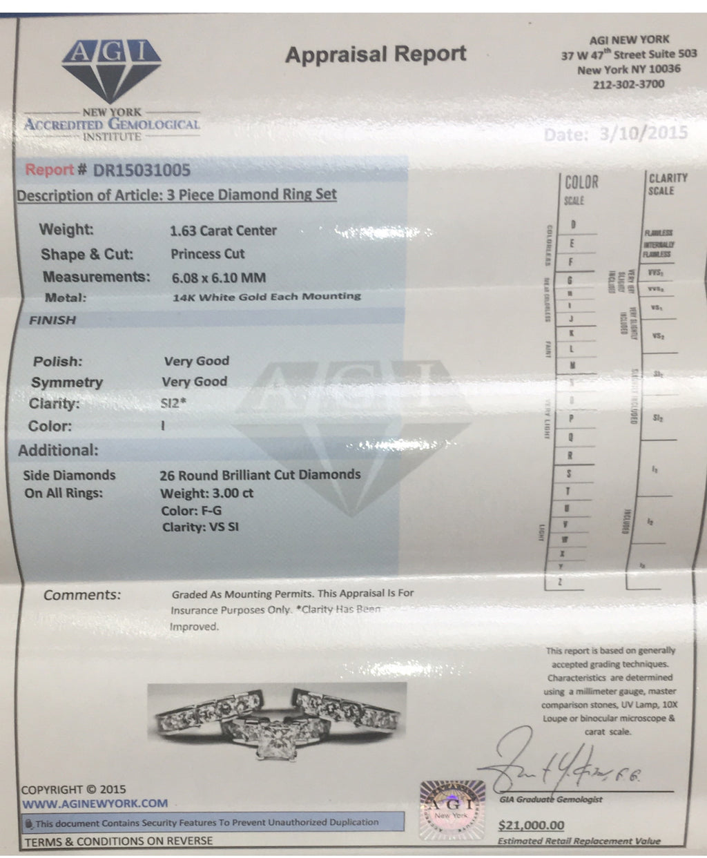 4.63 carat ENGAGEMENT RING Certified By GIA GEMOLOGIST - Pristine Diamonds