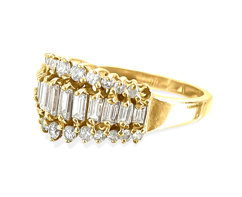 1.00 carat diamond engagement ring with yellow gold band, featuring a sparkling central diamond and elegant design by Prince The Jeweler.