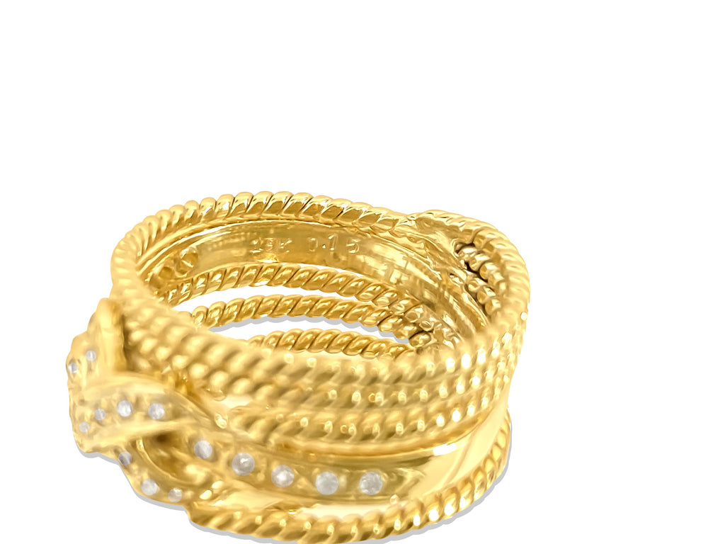 0.50 Carat Diamond Yellow Gold Modern Engagement Band - Pristine Diamonds