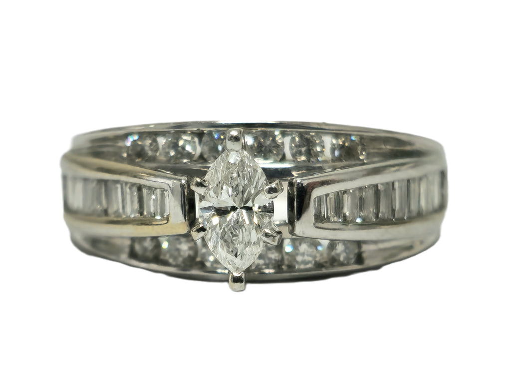 Vintage 2.40ct Diamond Gold Engagement Ring 14K Gold - Pristine Diamonds
