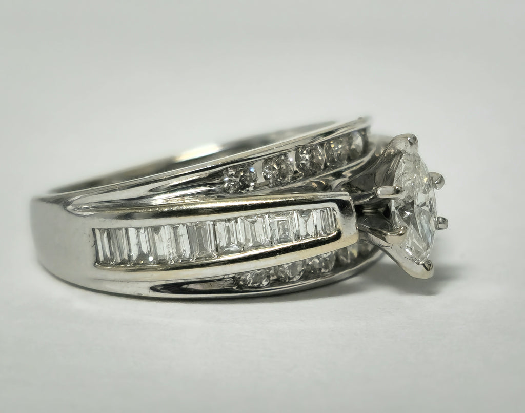 Vintage 2.40ct Diamond Gold Engagement Ring 14K Gold - Pristine Diamonds