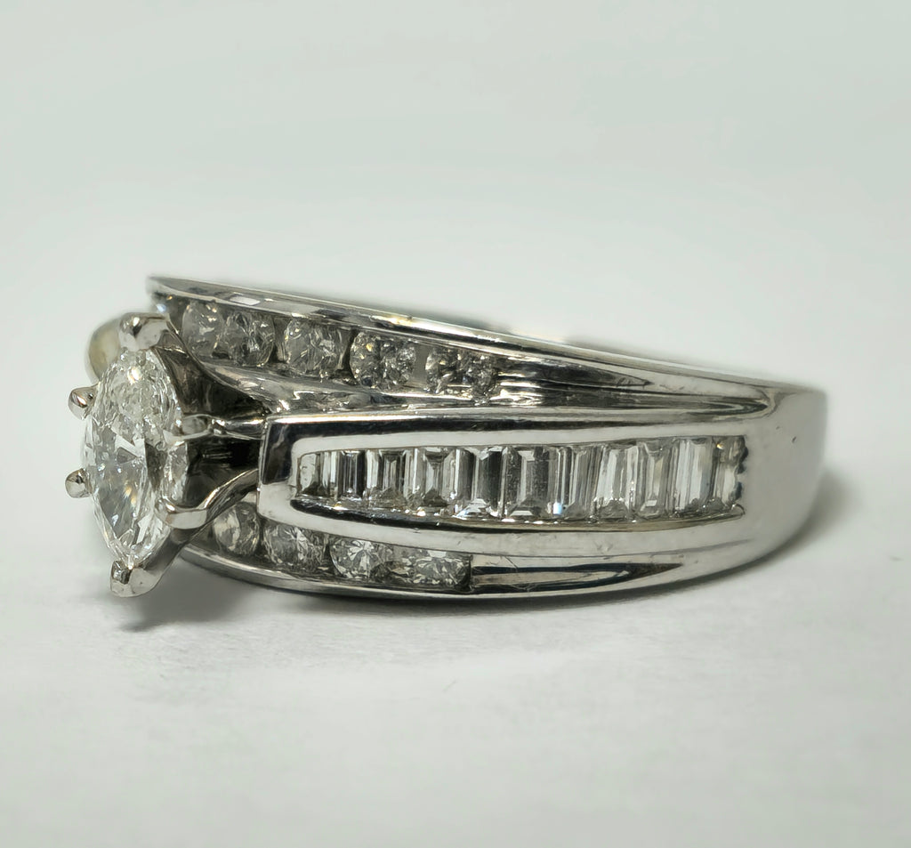 Vintage 2.40ct Diamond Gold Engagement Ring 14K Gold - Pristine Diamonds