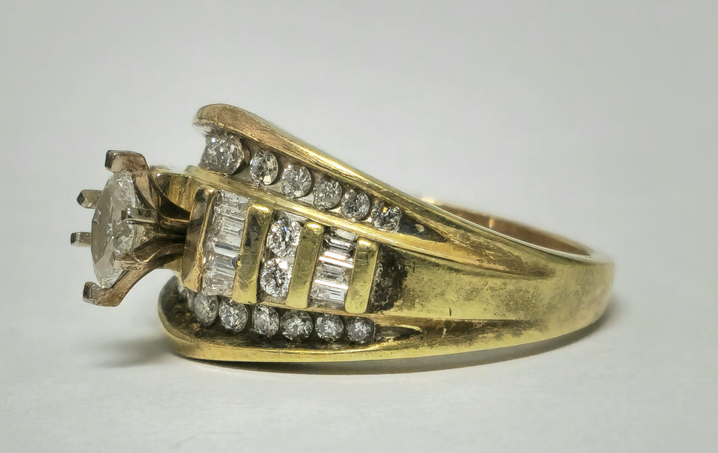Vintage 2.90 carat diamond engagement ring in 14k gold by Prince The Jeweler, featuring a classic design and sparkling center stone.