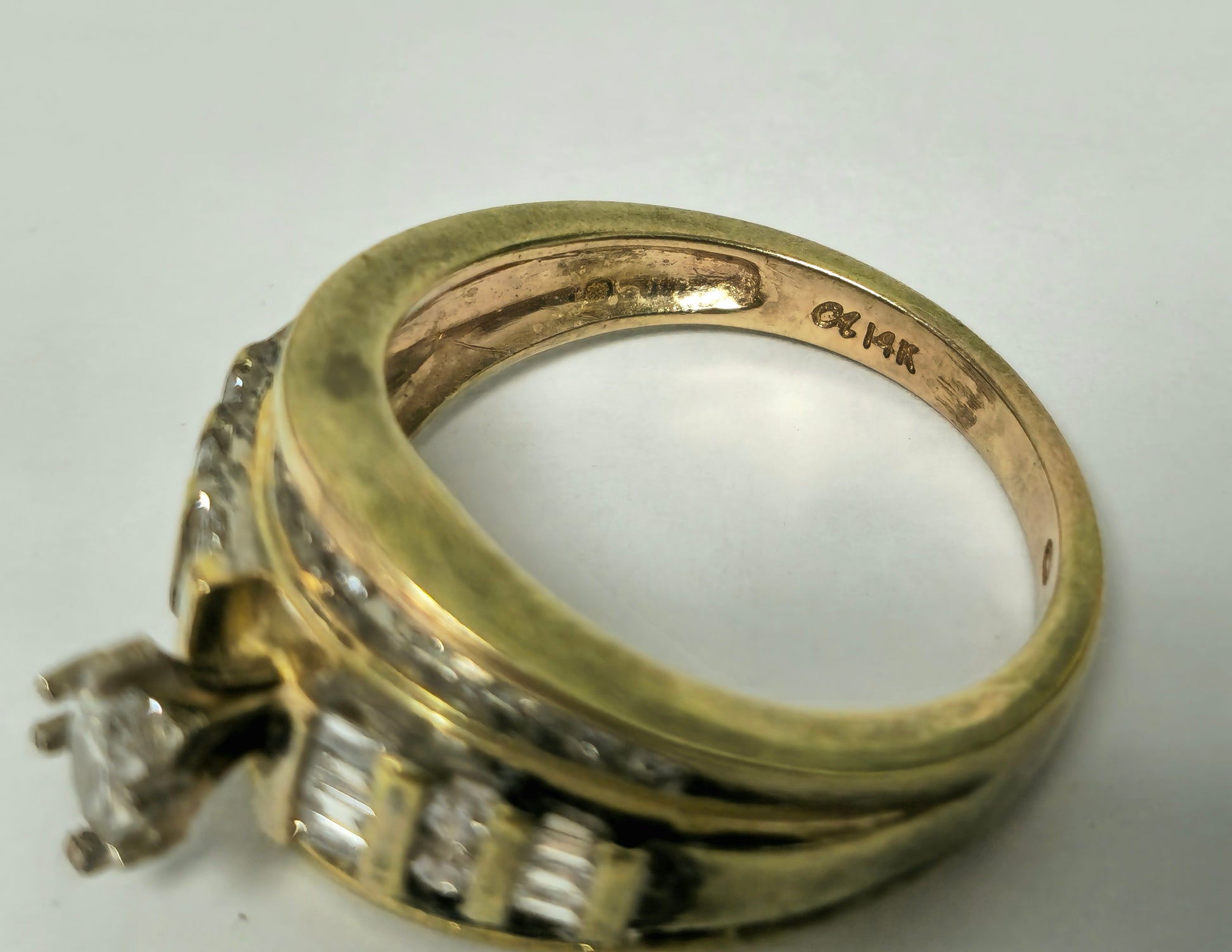 Vintage 2.90 carat diamond engagement ring in 14k gold with intricate setting, by Prince The Jeweler.