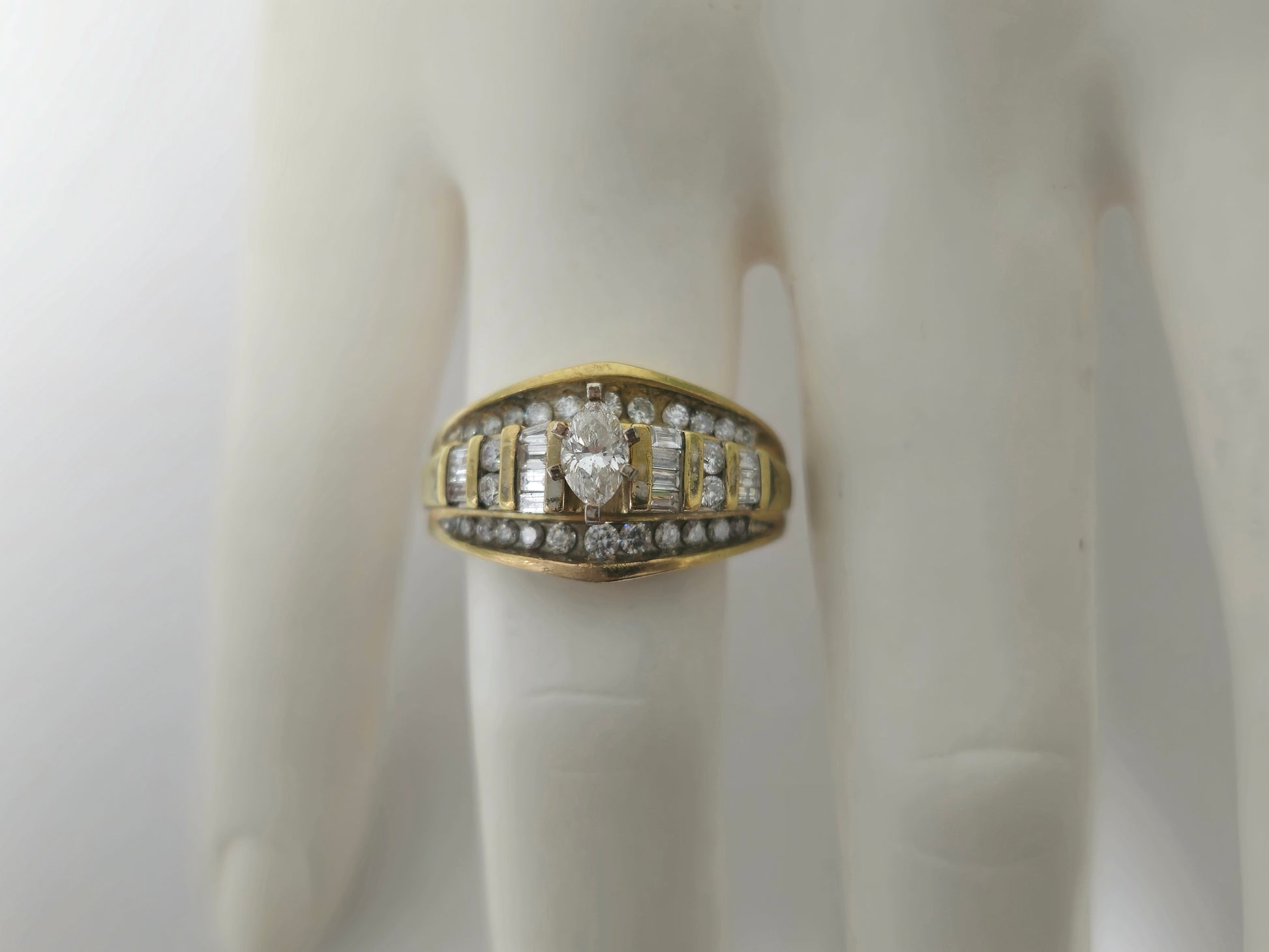 Vintage 2.90 carat diamond engagement ring in 14k gold with intricate detailing, crafted by Prince The Jeweler.