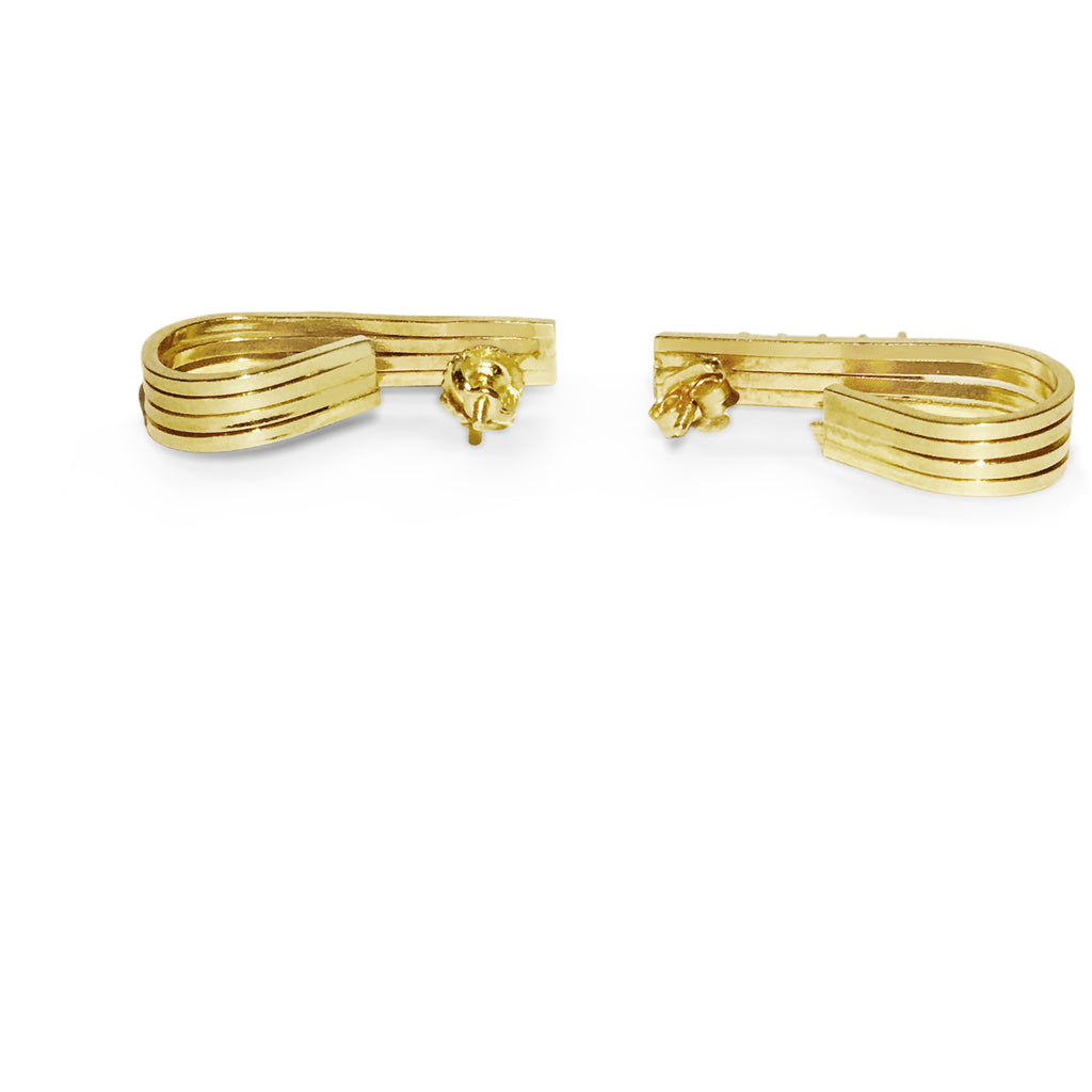 Vintage 14K gold women's earrings with VVS diamonds, featuring elegant design and fine craftsmanship by Prince The Jeweler.