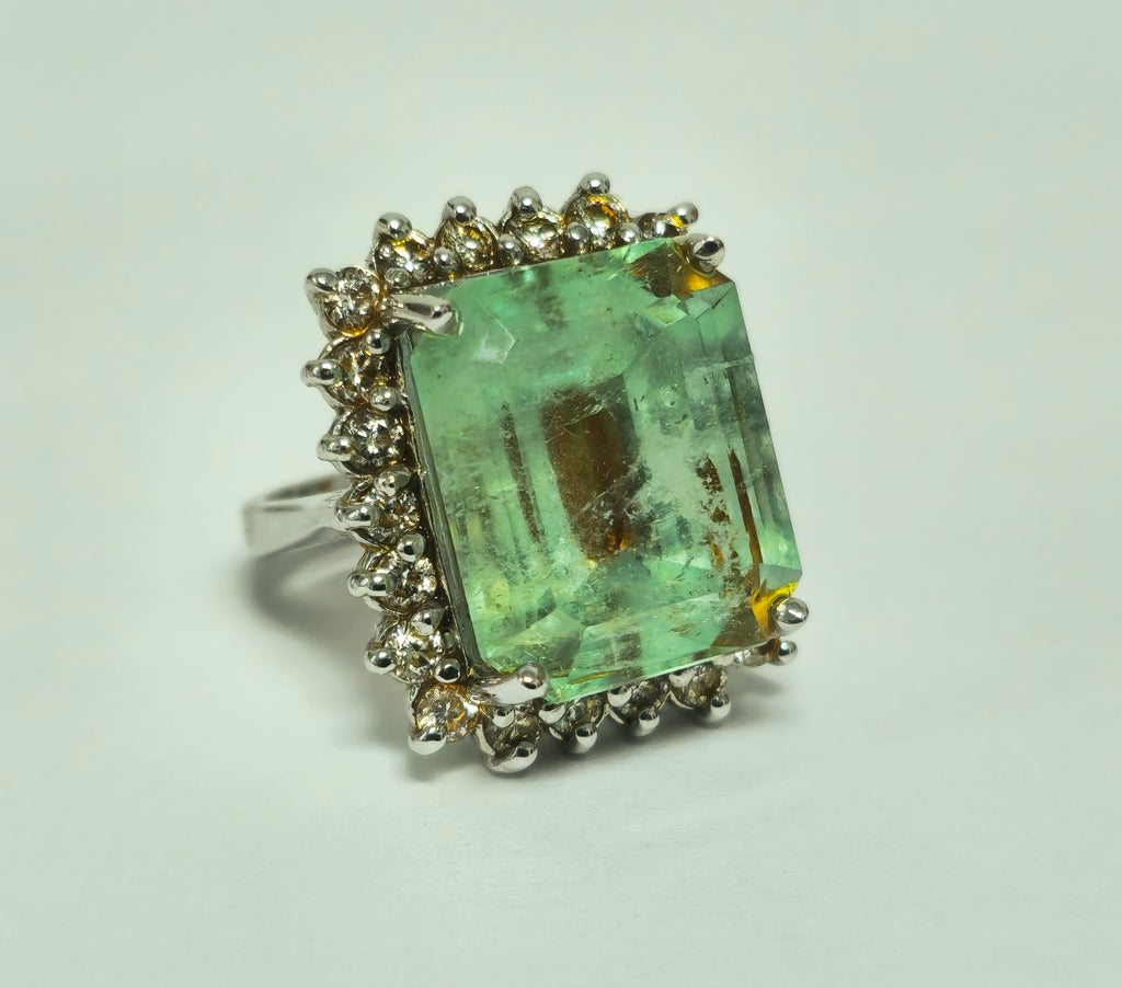 GIA Certified 100% Natural Colombian Emerald Diamond Ring - Pristine Diamonds