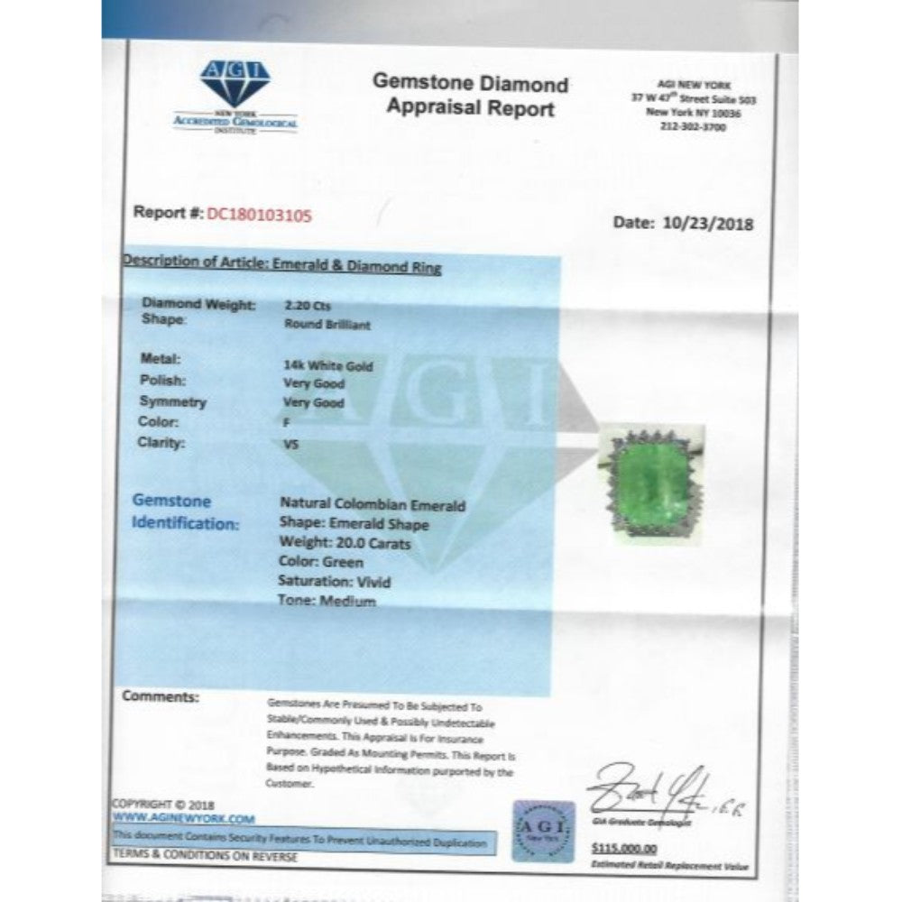 GIA Certified 100% Natural Colombian Emerald Diamond Ring - Pristine Diamonds