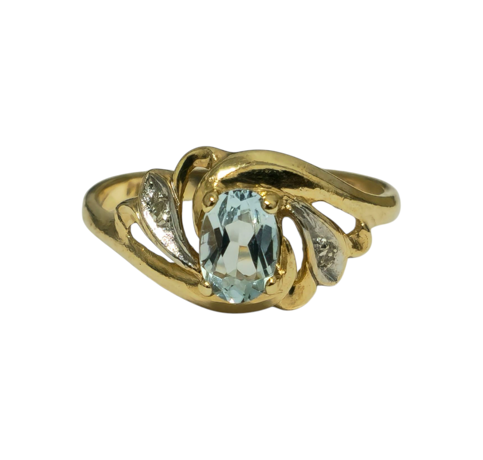 Vintage 0.60ct Aquamarine Ring in 10kt Gold
