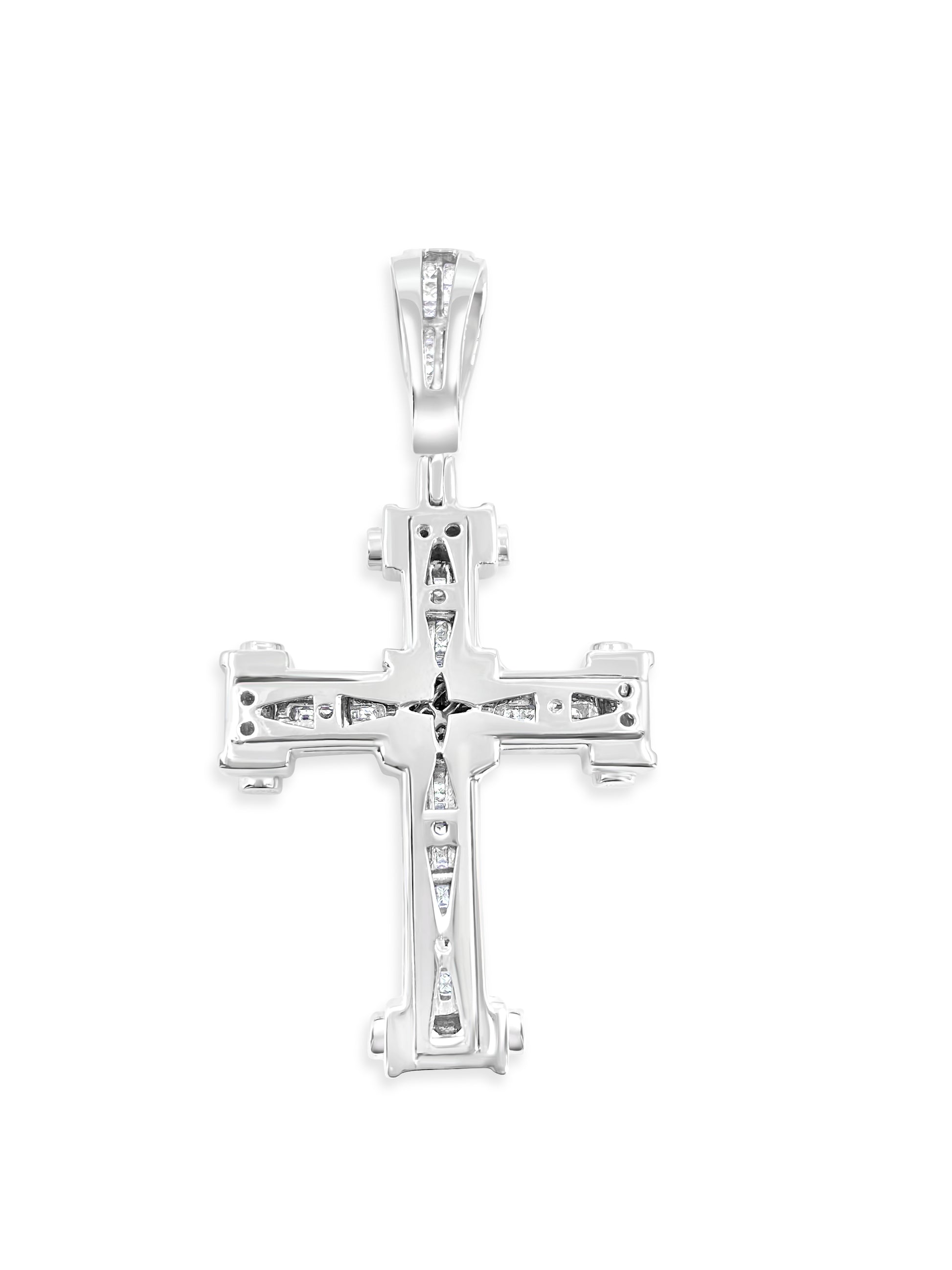 5.50 CT Diamond Pendant Cross in 14k gold