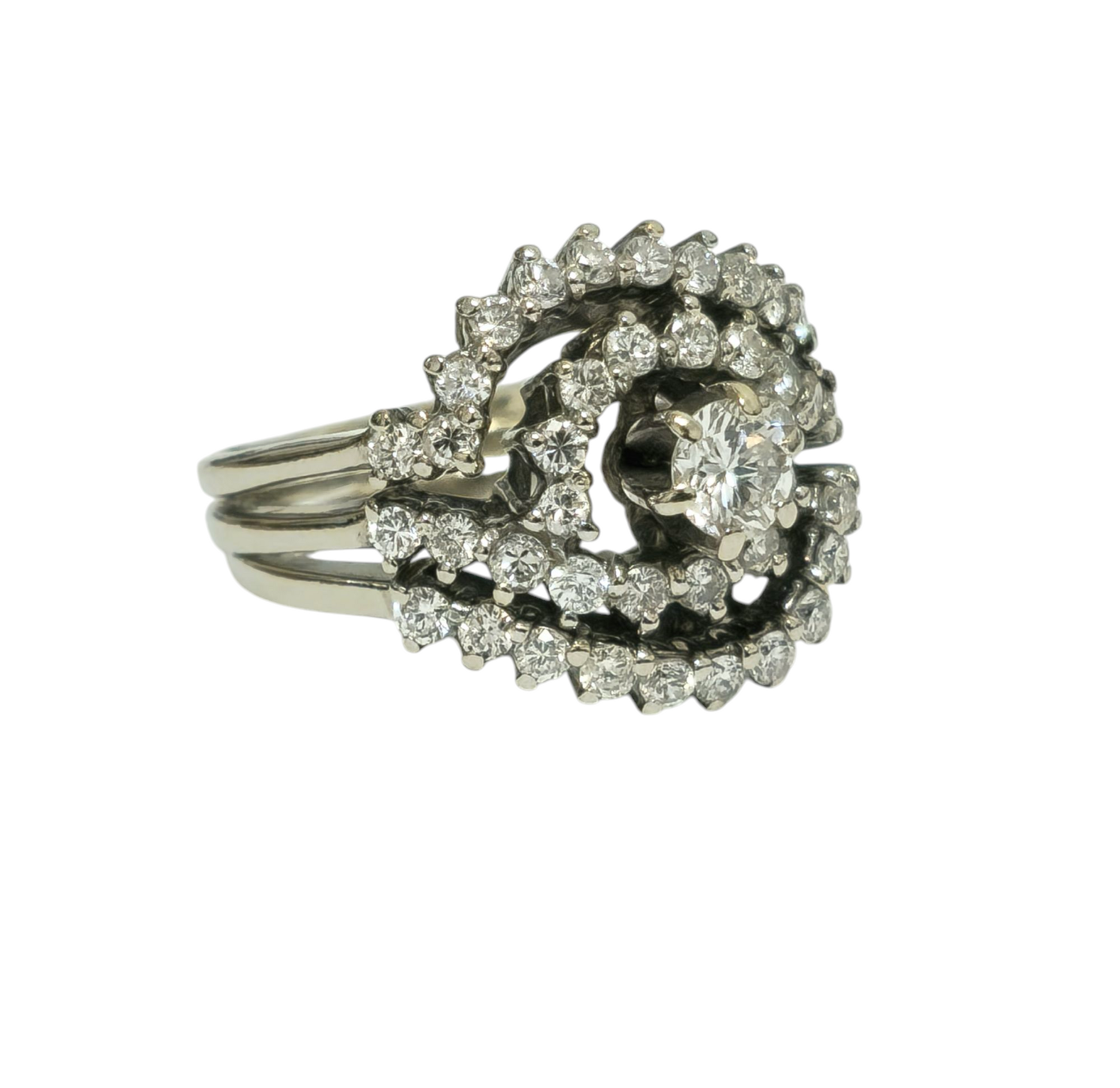 Vintage Flower Inspired, Brilliant Diamonds and Gold Ring - Pristine Diamonds