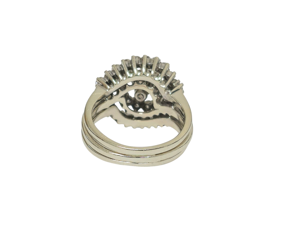 Vintage Flower Inspired, Brilliant Diamonds and Gold Ring - Pristine Diamonds