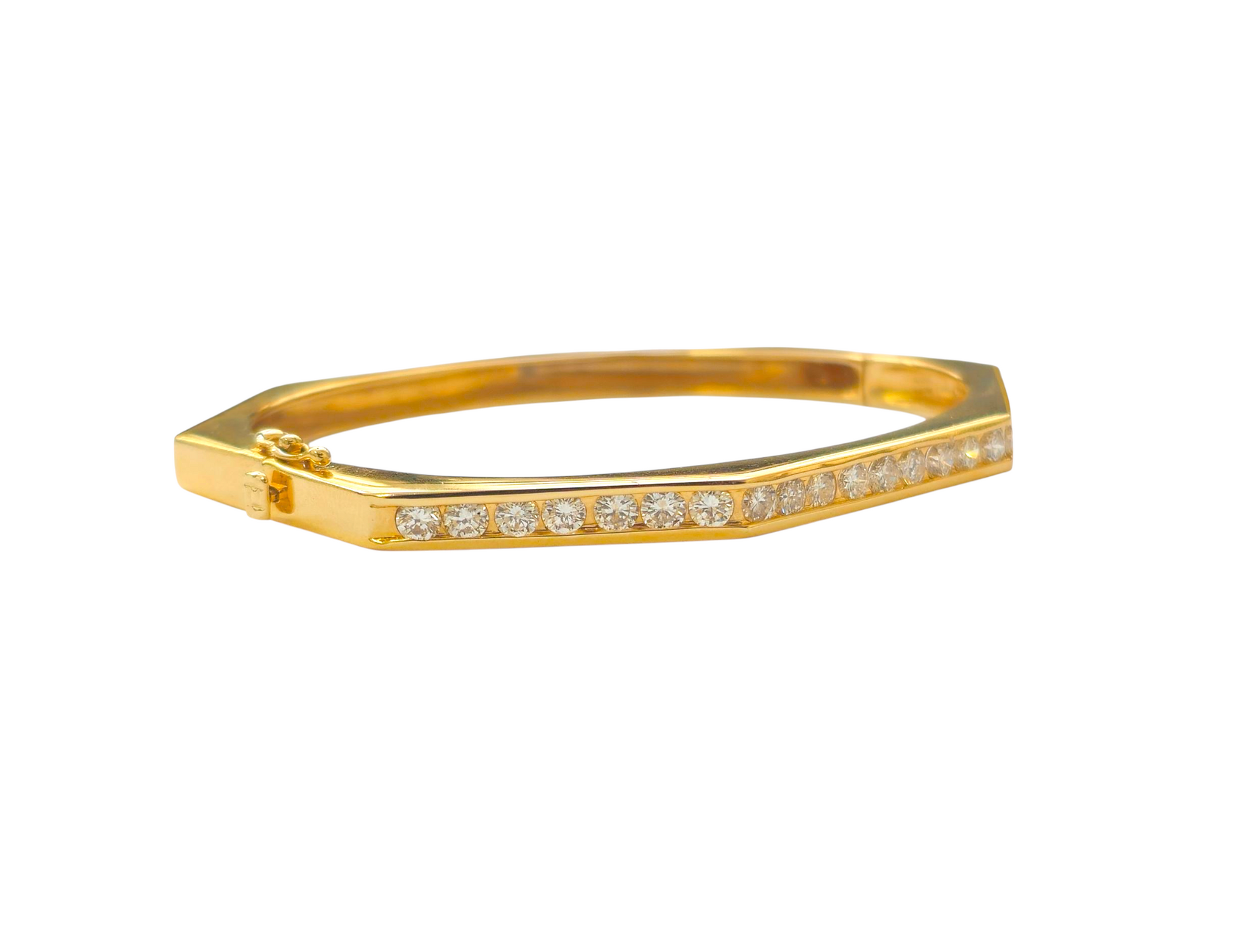 Modern 2CWT Diamond Bangle in 14k Yellow Gold
