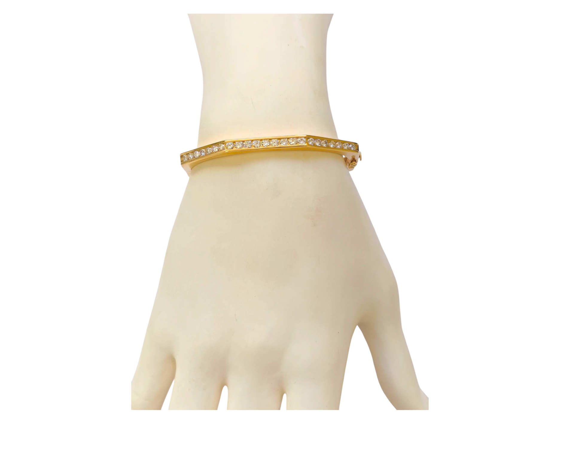 Modern 2CWT Diamond Bangle in 14k Yellow Gold