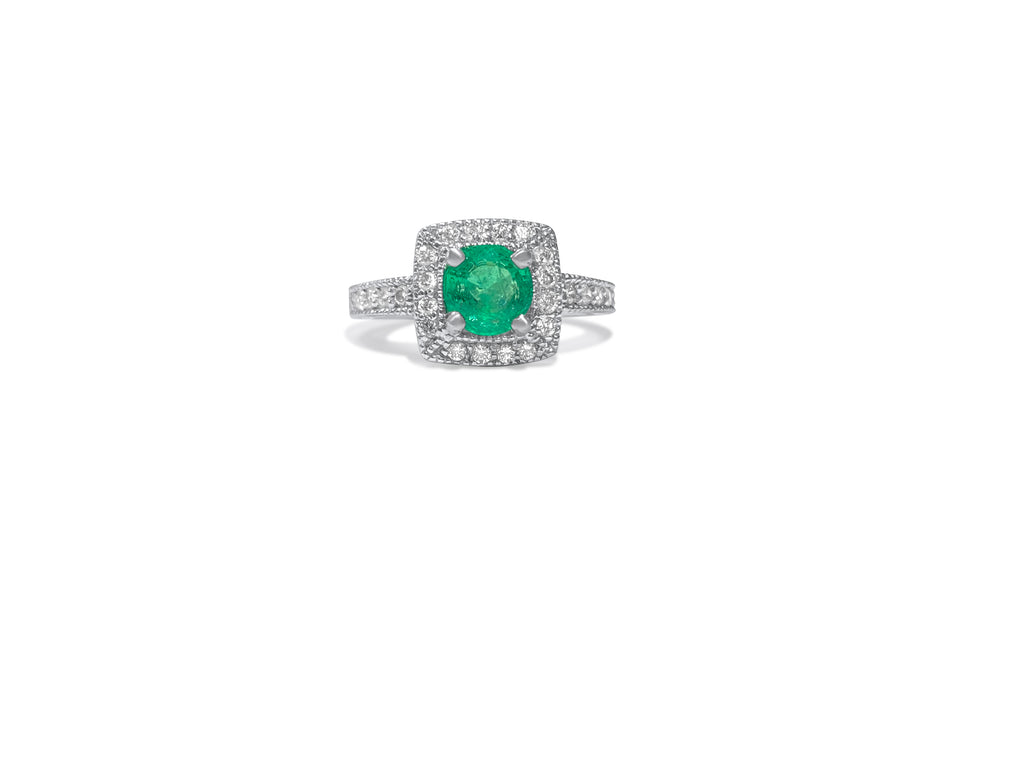 2.10 carat Emerald & Diamond Ring in 14K Gold.