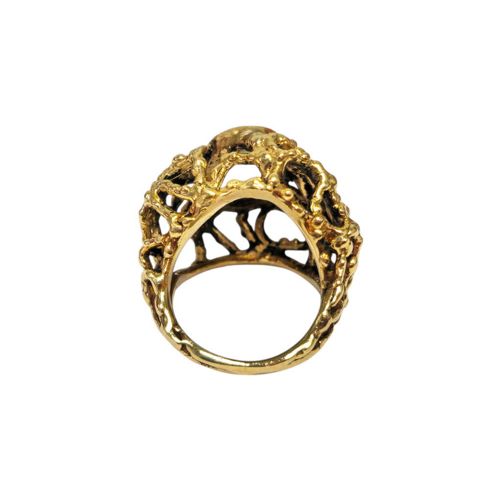 Vintage, Womens 10.58 carat Natural Opal Ring in 14k Yellow Gold