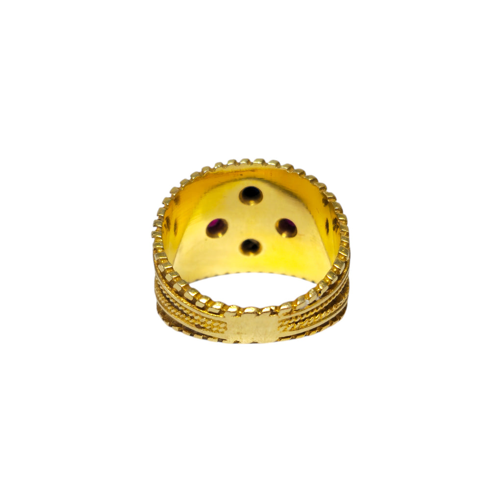 Collectible Mughal Style Sapphire & Gold Ring