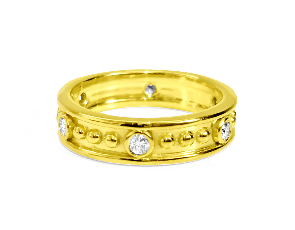 Fancy Style 0.48 Carat Natural Diamond Band 18K Gold - Pristine Diamonds
