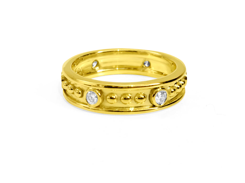 Fancy Style 0.48 Carat Natural Diamond Band 18K Gold - Pristine Diamonds
