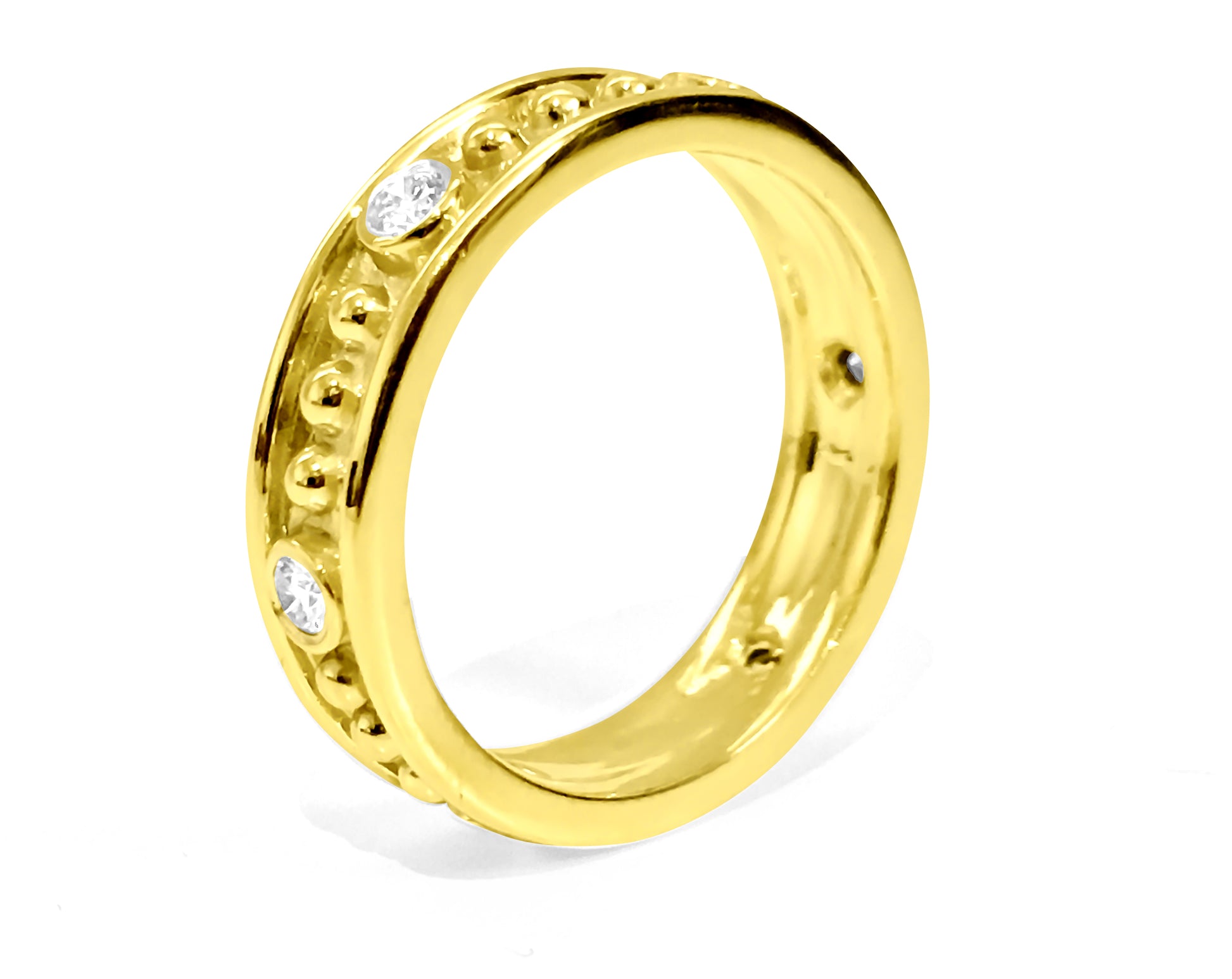 Fancy Style 0.48 Carat Natural Diamond Band 18K Gold - Pristine Diamonds