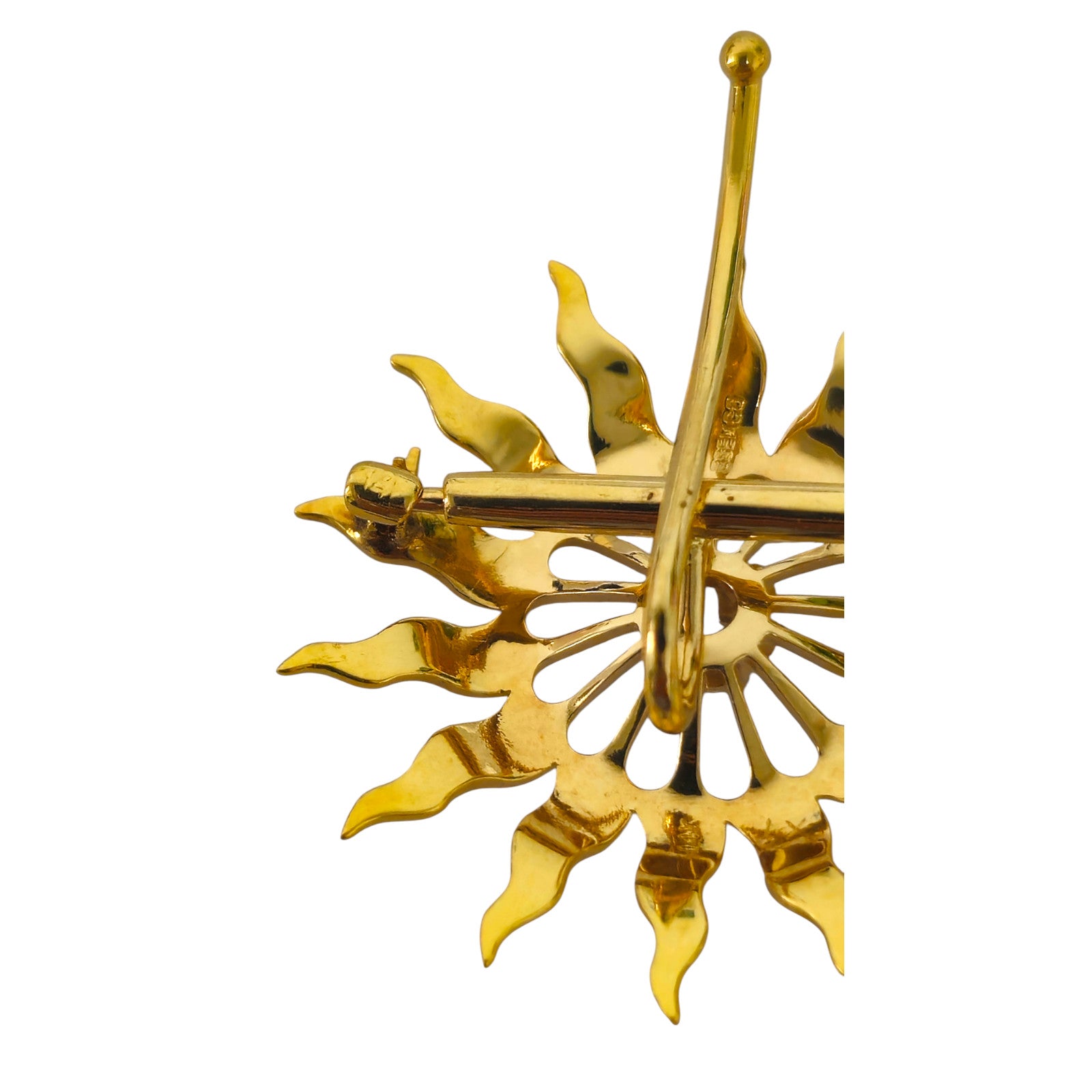 Vintage Sun Motif Diamond & 14k Gold Pendant For Her