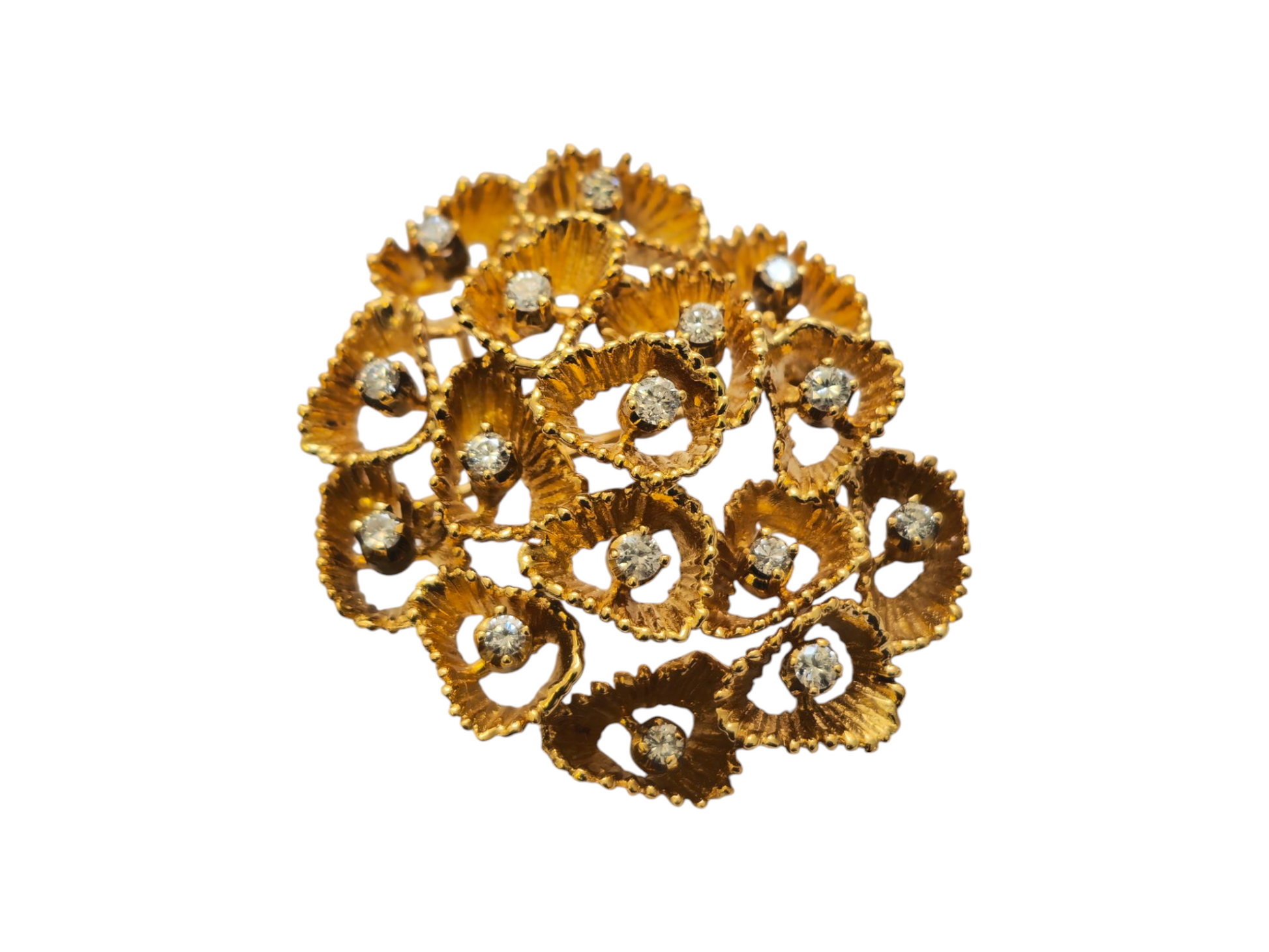 Vintage 18k Gold and Diamond Ring, Pendant and Earrings Set - Pristine Diamonds