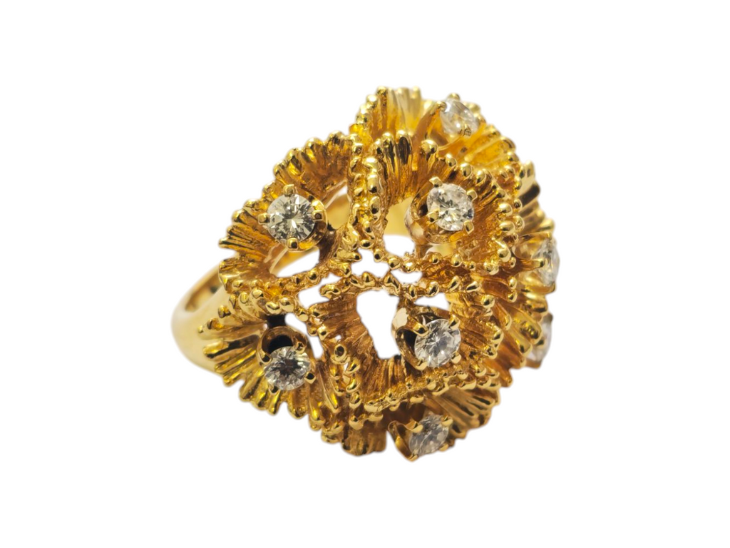 Vintage 18k Gold and Diamond Ring, Pendant and Earrings Set - Pristine Diamonds