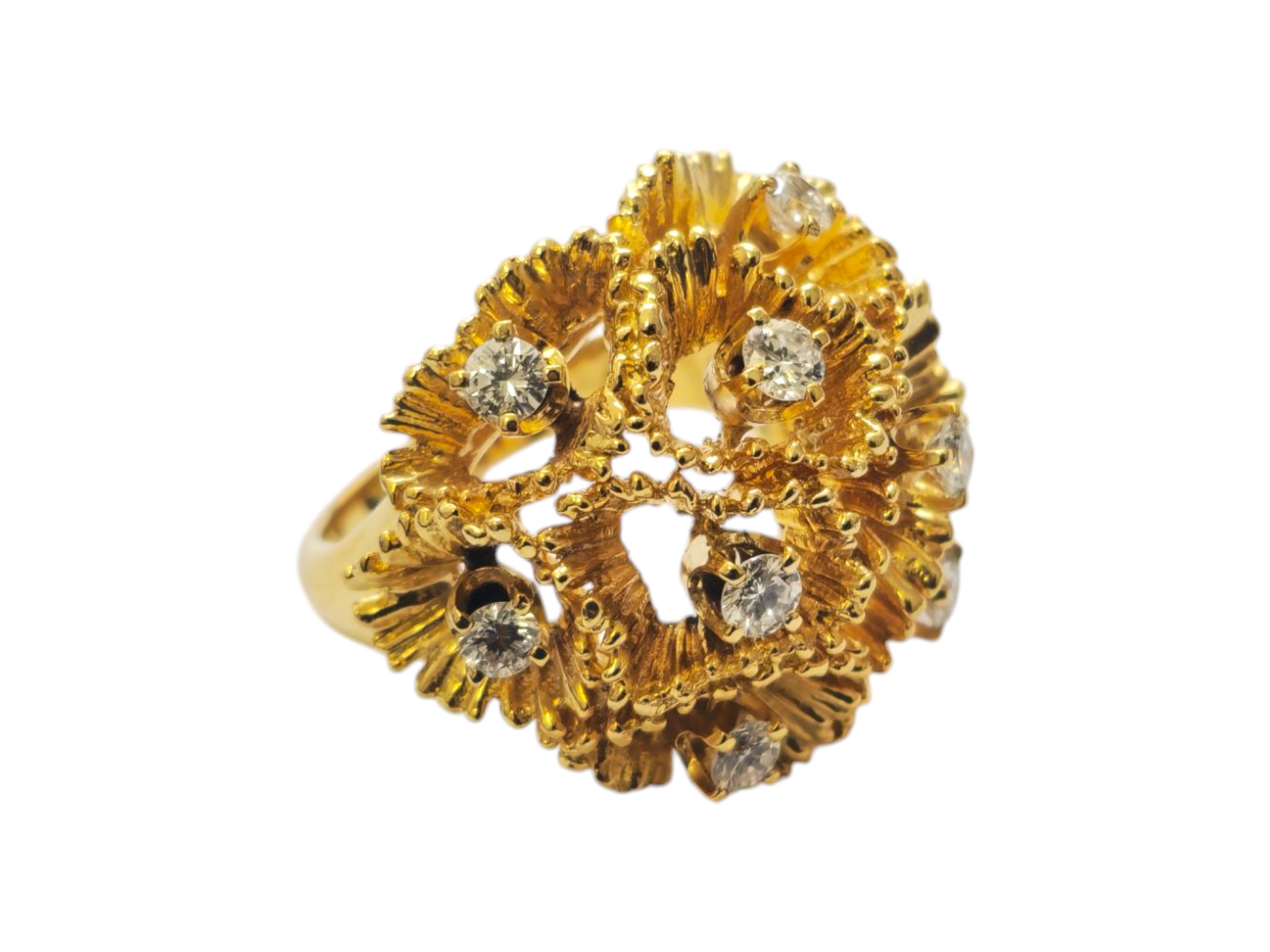 Vintage 18k Gold and Diamond Ring, Pendant and Earrings Set - Pristine Diamonds