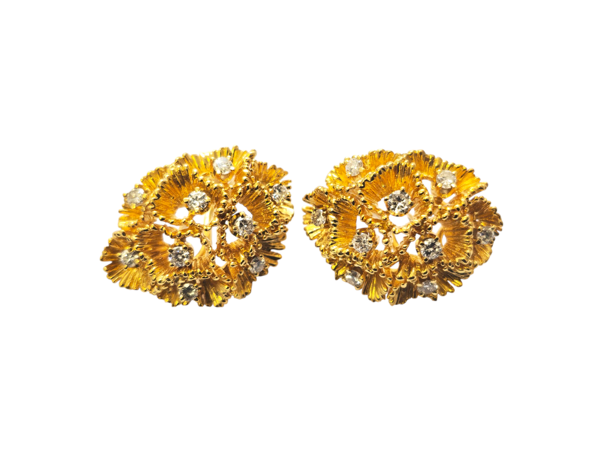 Vintage 18k Gold and Diamond Ring, Pendant and Earrings Set - Pristine Diamonds