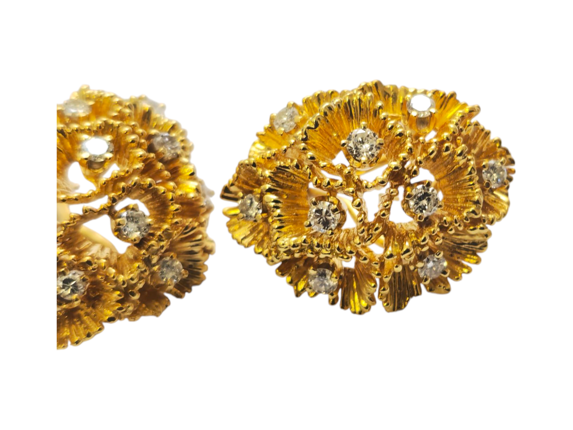 Vintage 18k Gold and Diamond Ring, Pendant and Earrings Set - Pristine Diamonds