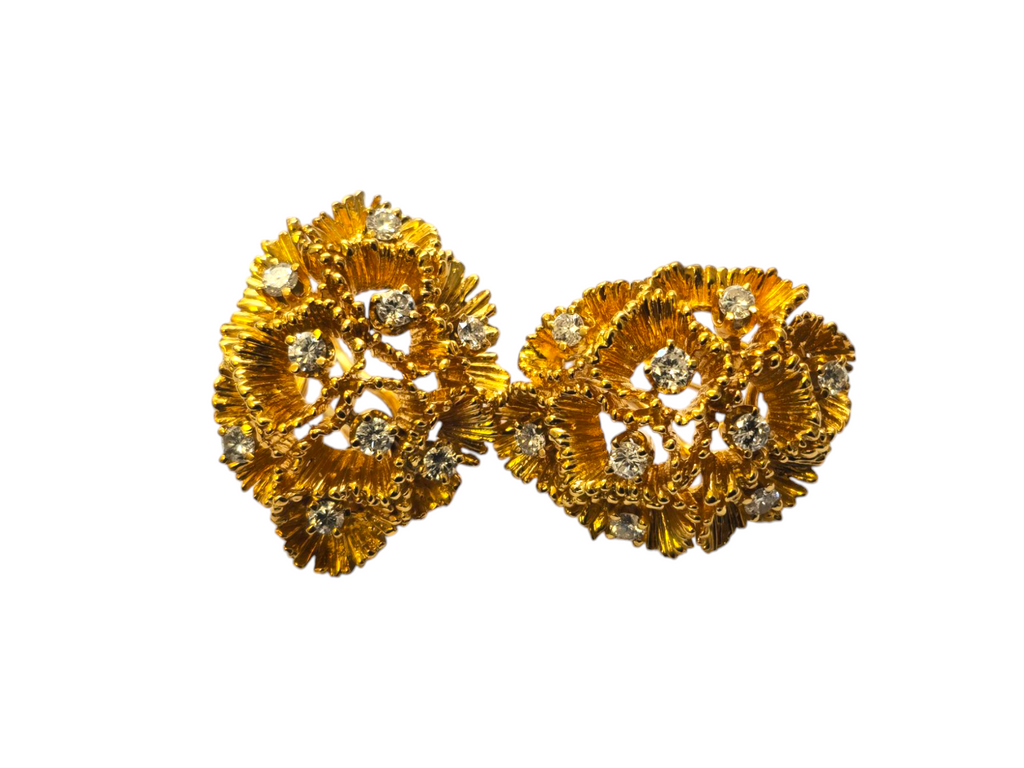 Vintage 18k Gold and Diamond Ring, Pendant and Earrings Set - Pristine Diamonds