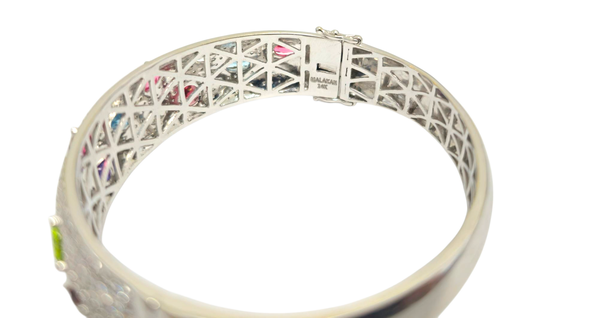 Custom Diamond & Gemstone Bracelet in 14k White Gold