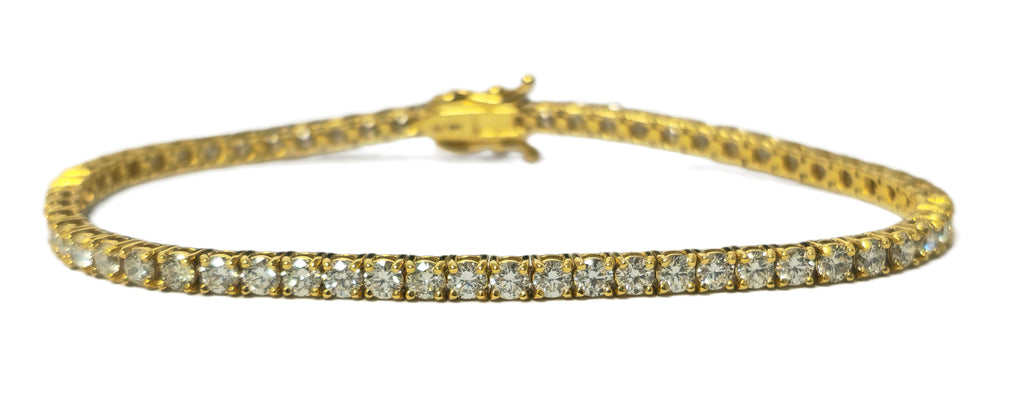 Unisex 6.00ct Diamond 14k Yellow Gold Tennis Bracelet