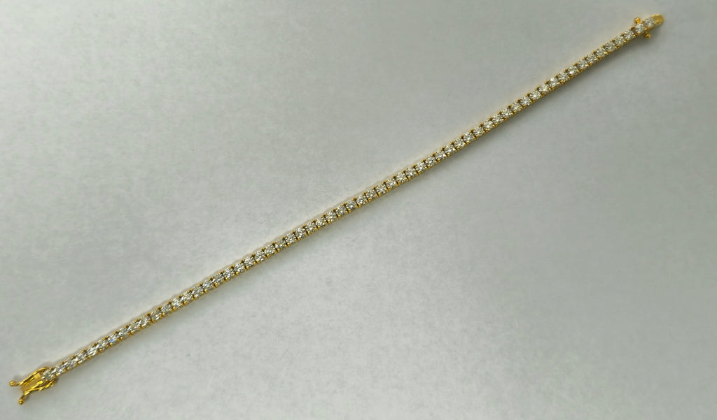 Unisex 6.00ct Diamond 14k Yellow Gold Tennis Bracelet