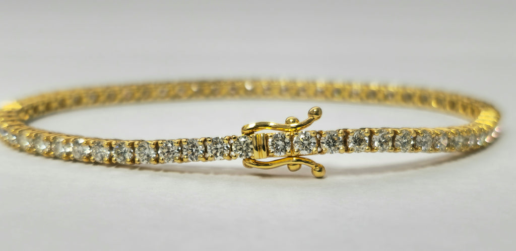 Unisex 6.00ct Diamond 14k Yellow Gold Tennis Bracelet