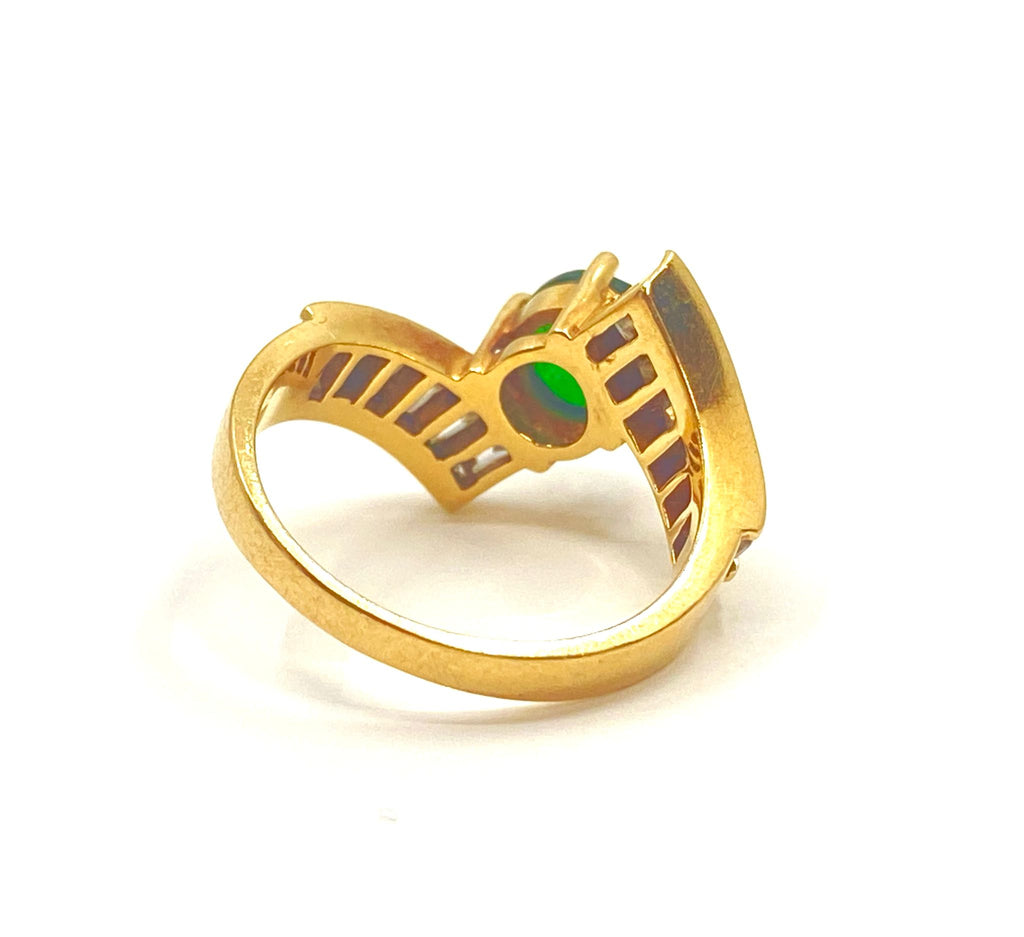 Art Deco 3.50 carat emerald and diamond engagement ring with intricate platinum setting by Prince The Jeweler.