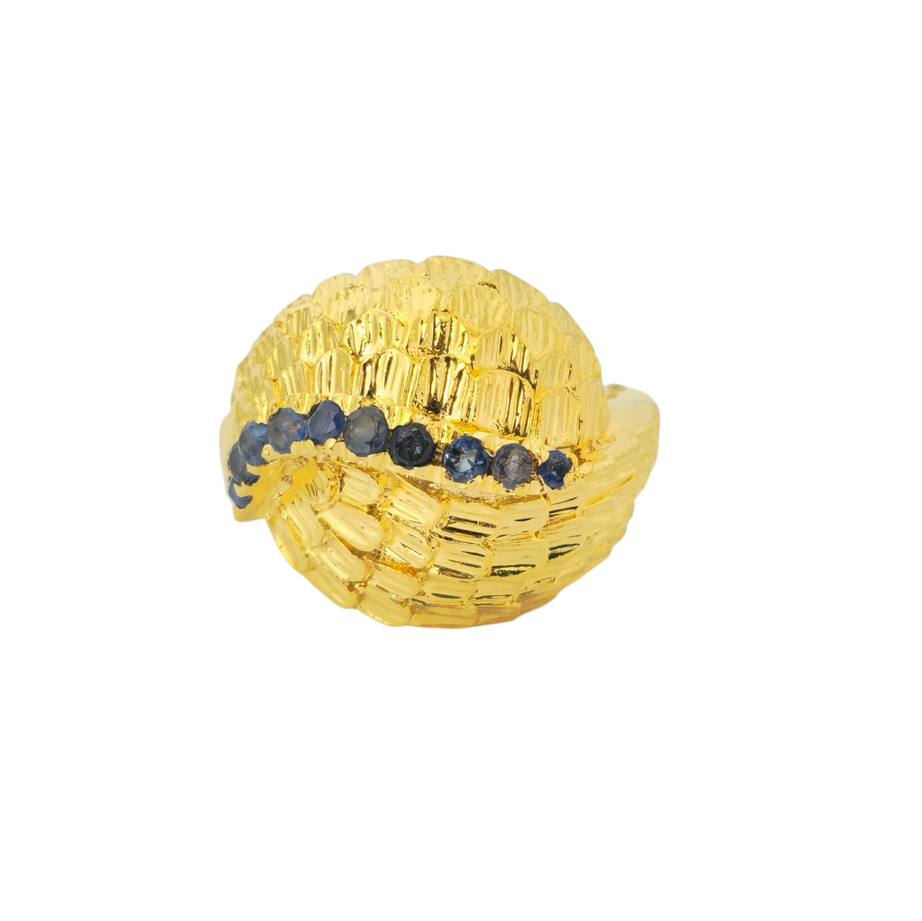 1CWT Blue Sapphire in 18k Yellow Gold