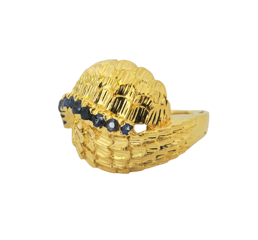 1CWT Blue Sapphire in 18k Yellow Gold