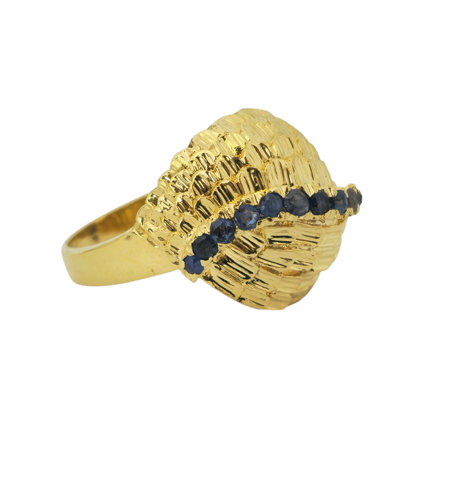 1CWT Blue Sapphire in 18k Yellow Gold