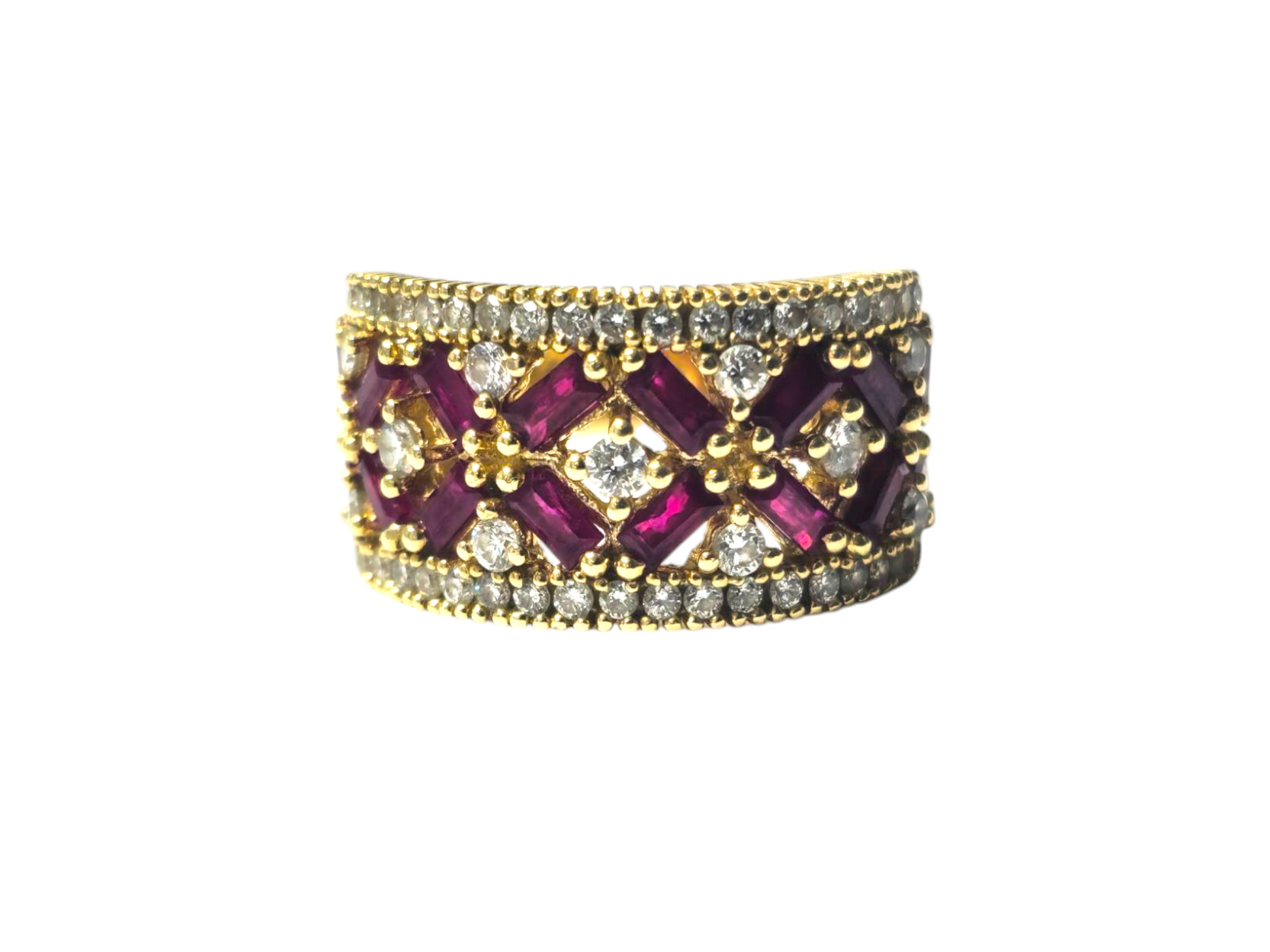 Art Deco Ruby & Diamond Ring in 14k Gold
