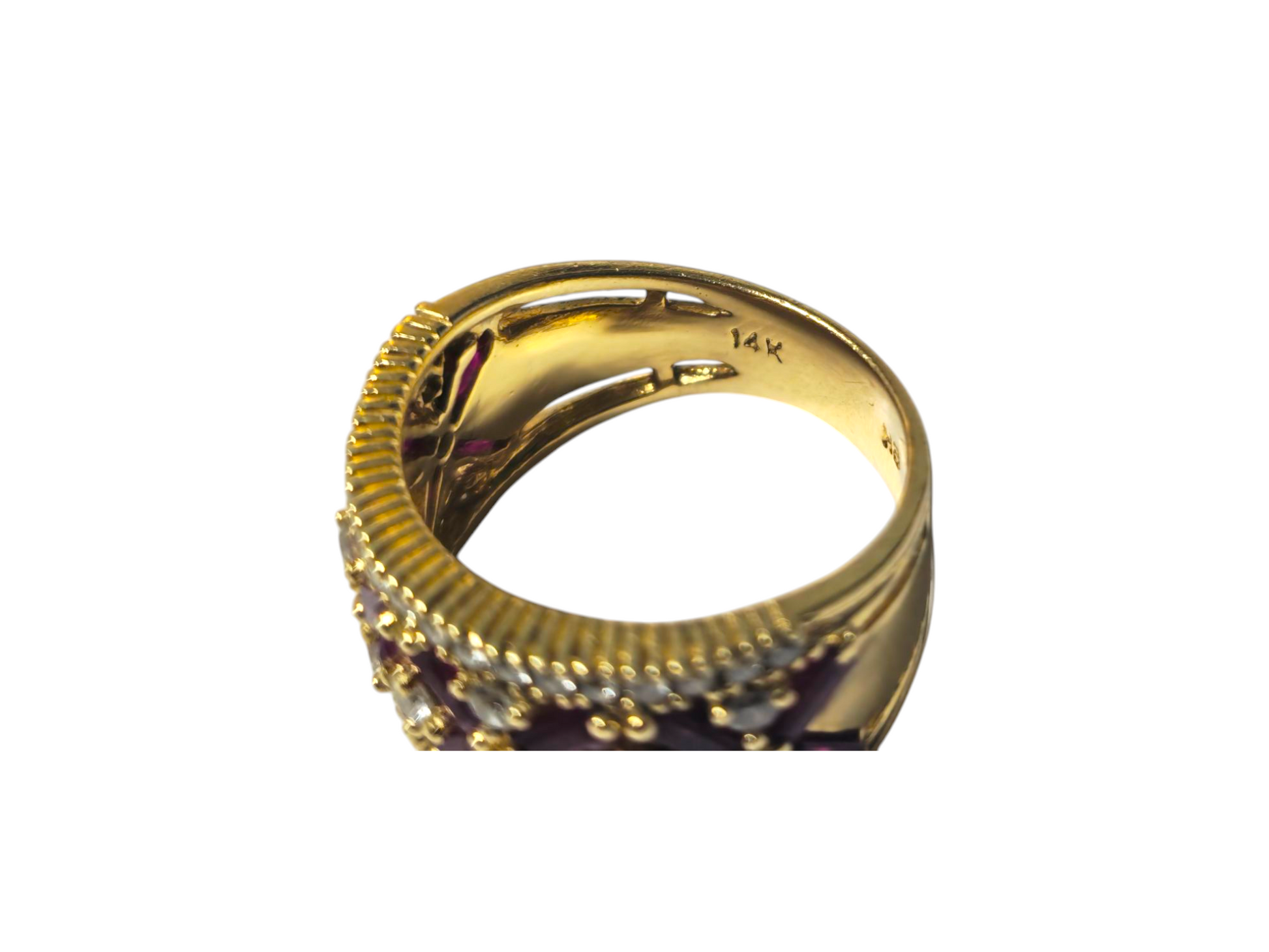 Art Deco Ruby & Diamond Ring in 14k Gold