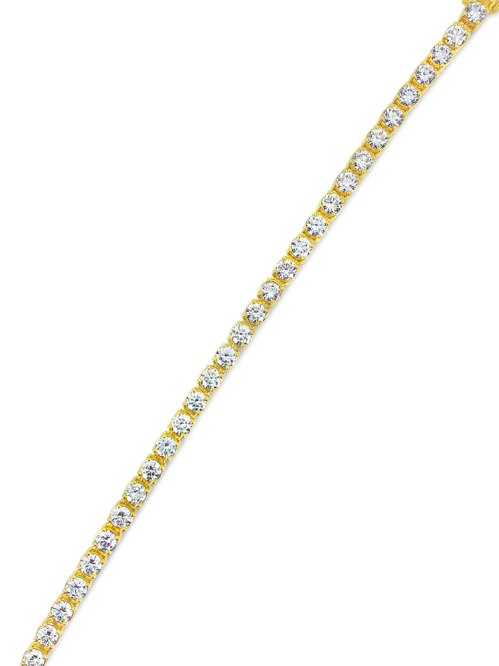 Diamond tennis bracelet in 14k gold with 12.33 carats of sparkling diamonds, featuring a classic and elegant design.